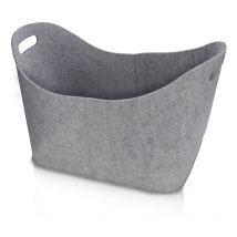 Kaminholztasche aus Filz Holzkorb xl Kaminholzkorb Holztasche Filztasche für Holz Kaminholz Zeitungen 44 x 31 x 34cm grau - grau - Vingo