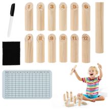 Vingo - Kubb Ensemble de jeu de Kubb viking Jeu d'échecs sur gazon Numéros Jeux de jardin