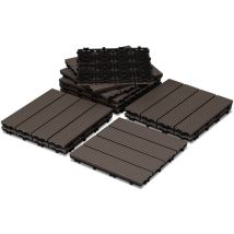Lastra per terrazza Piastrelle in legno per giardino, Piastrelle per terrazza 30x30 cm, Impermeabile, Sistema Café Click 44pz - Vingo