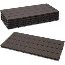 Lastra per terrazza Piastrelle in legno per giardino, Piastrelle per terrazza 30x60 cm, Impermeabile, Sistema Café Click 12 pezzi - Vingo