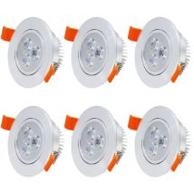 Led Einbauleuchte Wohnzimmer Decken Leuchte Lampe Spot Strahler (6pcs Kaltweiß) [Energieklasse a++] - Vingo