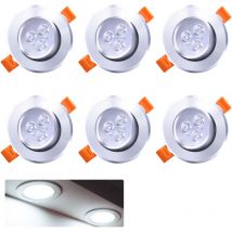 Led Einbauleuchte Wohnzimmer Decken Leuchte Lampe Spot Strahler (6pcs Kaltweiß) [Energieklasse a++] - Vingo