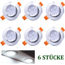 VINGO LED Einbauleuchte Wohnzimmer Decken Leuchte Lampe Spot Strahler (6pcs Kaltweiß) [Energieklasse A++]