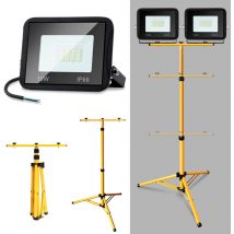 Led Fluter mit Stativ Arbeitsleuchten Strahler Hotel Baustrahler Flutlicht 2X10W Warmweiß - Vingo
