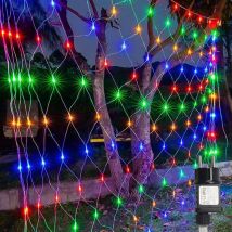 Led Lichternetz 2x2M Lichtervorhang Lichterkette Lichterketten Leuchte Außen 8 Modi rgb - Bunt - Vingo