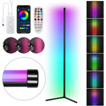 Swanew led Stehleuchte 7W, rgb Stehlampe, Eckleuchte, Helligkeit Einstellbarer Ecklampe, mit Fernbedienung&Bluetooth app Control, 156CM, Dimmbar