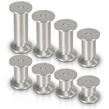 Lot de 4 pieds de meuble, pied de table, meuble, Aluminium, hauteur : 80 mm Diamètre : 40 mm Réglage en hauteur : + 15 mm - Vingo