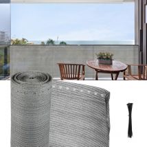 Malla de protección reforzada para vallas, 150 g/m2 hdpe, 1 x 25 m, malla de tenis, antracita, malla de sombra, resistente a la intemperie - Vingo