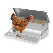 Mangiatoia automatica per polli 5kg, Acciaio Zincato con pedale, Antispreco - Vingo