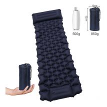 Matelas de camping autogonflant Pompe à pied Matelas de camping gonflable Matelas de couchage portable pour la randonnée,la pêche(Bleu marine) - Vingo