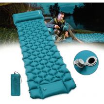 Matelas pneumatique matelas de camping ultraléger avec pompe à pied tapis de camping plage camping randonnée Bleu - Vingo