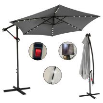 Ombrellone Deporté Jardin Pavillon de jardin avec éclairage led 300cm - Grigio - Vingo
