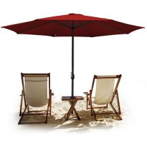 Vingo - Sonnenschirm 350 cm Rot – Kurbel – UV-Schutz wasserabweisend knickbar – Ampelschirm Marktschirm