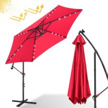 Vingo - swanew Parasol Deporte led solar protección uv y resistente a la intemperie Ø350cm Rojo