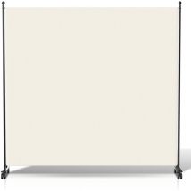 Einfeben Paravent avec roulettes séparateur de pièce Cloison Paravent écran de confidentialité Écran pour Jardin Beige 187x181 cm
