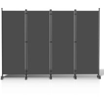 Einfeben Paravent avec roulettes séparateur de pièce Cloison Paravent écran de confidentialité Écran pour Jardin Anthracite 228x181 cm