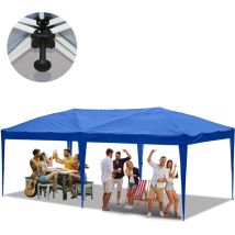 Swanew Cenador de jardín. Toldo plegable. Protección solar uv 50+. pop-up Sin Paredes azul 3x6m