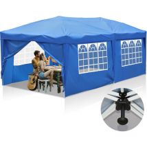 Swanew Pérgola de jardín. Toldo plegable. Protección solar uv 50+. pop-up 3x6m azul