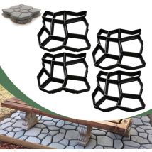 Swanew Pflasterform Betonform 4tlg, Betonform für Garten Terrasse, 43x43x4cm, Kunststoff Betonform Gehweg, Gießen