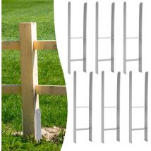 Einfeben - TolleTour Pfostenanker Pfostenträger H-Pfostenanker Vierkantholzpfosten fuer Pfosten Pfahlbauten Wildtürme Zäune Pergola 6 Stück 121MM