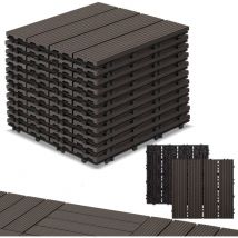 Piastrelle per terrazza 2 mq, piastrelle in wpc 30x30 cm, 22 pezzi di piastrelle a clic, piastrelle per balcone, piastrelle in legno, resistenti alle