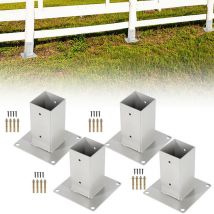 Vingo - Pied de poteau carré Pied à fixer pour poteau pour poteaux en bois carré 4 pièces 100100mm