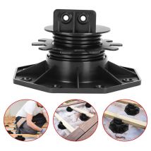 Vingo - swanew Plots terrasse pour lambourde réglable bois ou composite Noir 30 à 60 mm (30 plots)