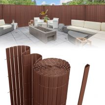 Pvc Sichtschutzmatte Balkonsichtschutz , Sichtschutzzaun, 100x400cm Braun,Wetterfest Verstärkt Sichtschutz, Dekorativer Kunststoffzaun für, Garten,