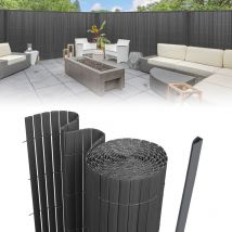 Vingo - Canisse en pvc pour le jardin, Balcon ou terrasse Double face, Balcon clôture brise-vent, Occultant Cloture, Gris 120 x 400cm