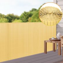 Vingo - swanew pvc Sichtschutzzaun Sichtschutzmatte Gartenzaun Sichtschutz Windschutz für Balkon &Terrasse, Bambus 90x500cm