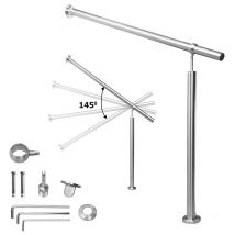 Rampe d'escalier en Acier affiné Rambarde Main Courante Balustrade Escalier Pied de support 180cm - Vingo