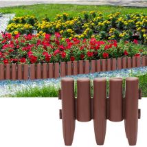 Rasenkante Holzoptik Beeteinfassung Beetbegrenzung Beetumrandung kunststoff für Garten, Wiese 5,6m Braun - Vingo
