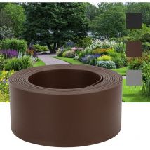 Vingo - Rasenkante Kies Beeteinfassung Mähkante Rasenband Beetumrandung Oberkante Gartenwegen Gartenumrandung Rasenbegrenzung Braun 2500x10cm