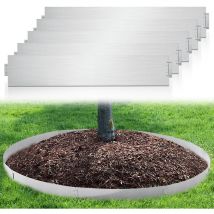 Rasenkante Metall Beeteinfassung Mähkante Verzinkt Wegbegrenzung Beetumrandung Palisade 100x18cm 5m - Vingo