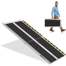 Vingo - swanew Rollstuhlrampe Rollirampe Auffahrschiene Klappbar Auffahrrampe Alu rutschfeste Oberfläche 152cm bis 270kg