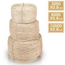 Swanew Sisalseil Seile Leine Kratzbaumseil natur Katzenleiter Kratzbaum versch. Längen 10000x0.8CM