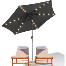 Swanew Sombrilla de jardín solar led recta con protección uv y función basculante Ø270cm Gris