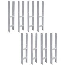 Einfeben Poteau en h Ancrage support de clôture Clôture d'écurie Support de poteau en h durable 121MM 8 pièces