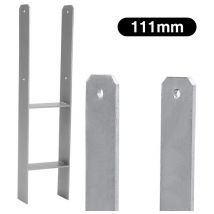 SWANEW Poteau en H Ancrage Convient aux pergolas Clôture d'écurie Ancrage de poteau encastré longue durée 111MM 4 pièces