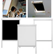 Verdunkelungsrollo S06 100% Verdunkelung Blickdicht Rollo Verdunkelung Silberner Aluminiumrahmen für velux Dachfenster Thermo-Rollo (Grau 973x94cm)