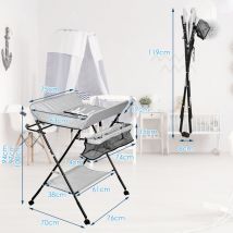 Vingo - Table à langer baignoire table à langer matelas à langer pliable avec coussin