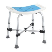 Vingo - Tabouret de douche Tabouret de bain Hauteur réglable Chaise de douche - jusqu'à 180kg Supports croisés rectangulaire