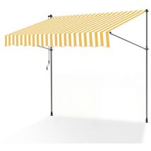 Vingo - Tenda a bracci manuale Tenda retrattile senza foratura 250x120cm Bianco Giallo