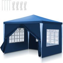 Tonnelle Pavillon Tente de Jardin Pavillon – Tente de fête robuste et haut de gamme avec pergola 3x3m Bleu - Vingo