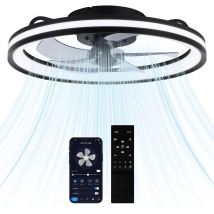 Vingo - Ventilatore a soffitto led con illuminazione e telecomando - Ventilatore dimmerabile 48CM