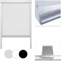 Verdunkelungsrollo 100% Verdunkelung Blickdicht Grau Dachfensterrollo Silberner Aluminiumrahmen für velux Dachfenster Thermo-Rollo M06 (61394cm)