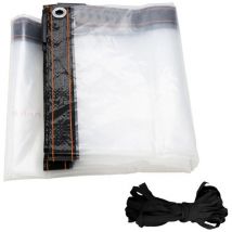 SWANEW Wasserdichte Transparente Plane mit Ösen Wetterfeste Strapazierfähige Vordächer und Planen für Gartenmöbel Pflanzen Gewächshaus Pet Hutch Dach