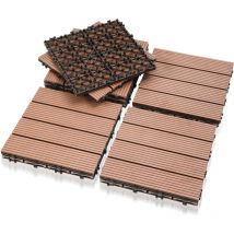 Vingo - wpc Terrassenfliesen 22er Holzfliesen Kunststoff Spar Set für 2m² 30x30cm Garten Klickfliese Bodenbelag mit Drainage Balkonfliesen