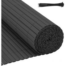 Canisse en pvc Canisse pvc pour jardin balcon terrasse. Balcon clôture brise-vent Gris 100 x 600cm - Vingo