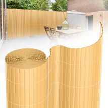 Canisse pvc Brise Vue, Paravent de Jardin, Piscines, Balcon Terrasse, Palissade en pvc Résistant aux uv, Intempéries, Beige 90 x 1000 cm - Vingo